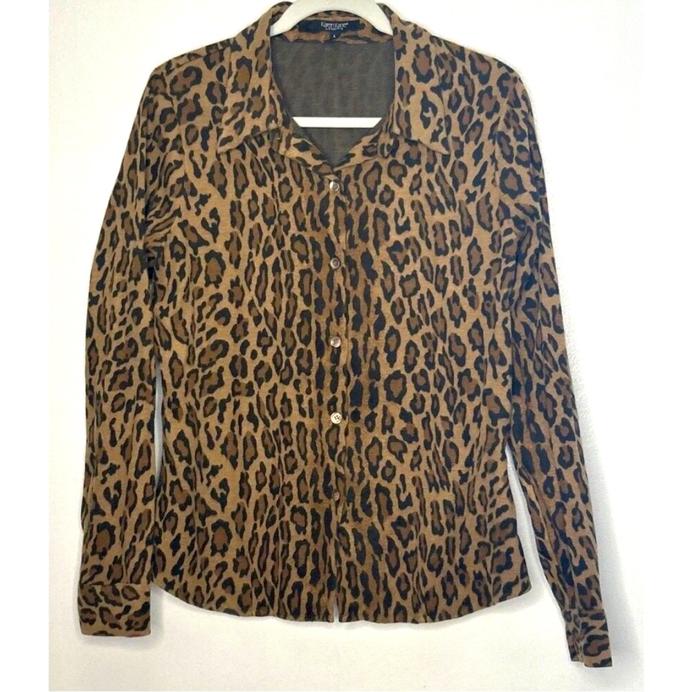 Karen Kane Flannel Animal Print Shirt
